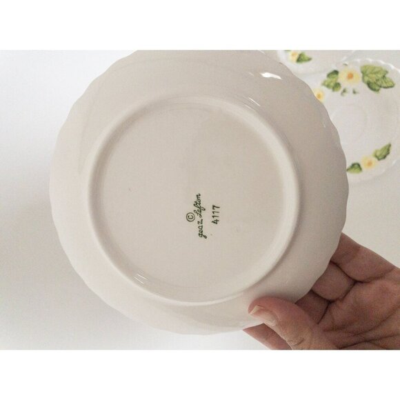 Lefton Set Of 6 Vintage Ceramic Floral-Embossed Saucer Plates - Picture 8 of 12